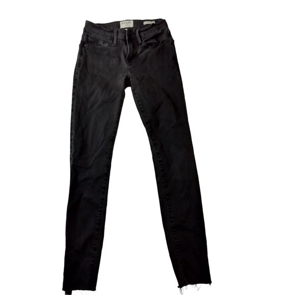 Women's Frame Skinny Jeans Mid-Rise Raw-Edge Step Hem Jeans In Oxshott Size 26 - Picture 2 of 9